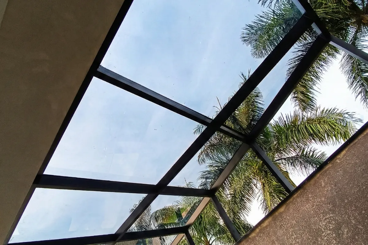 cobertura de vidro telha termostatica cobertura fixa