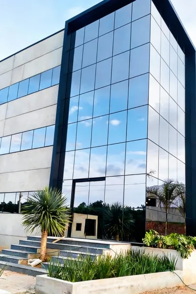 projetos comerciais pele de vidro glazing fechamento de vidro
